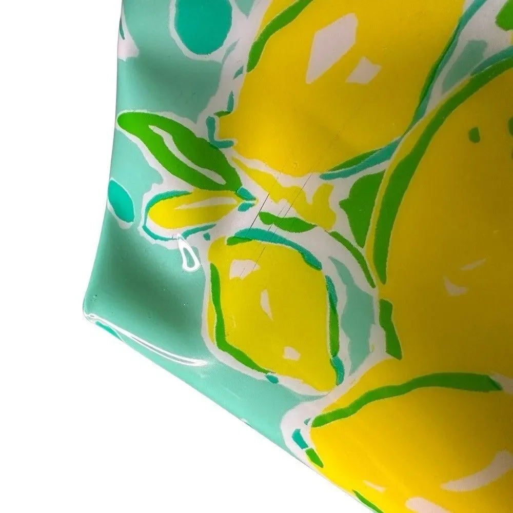 NEW Lilly Pulitzer Estee Lauder Plastic Cosmetic Makeup Purse Clutch Bag GREEN
